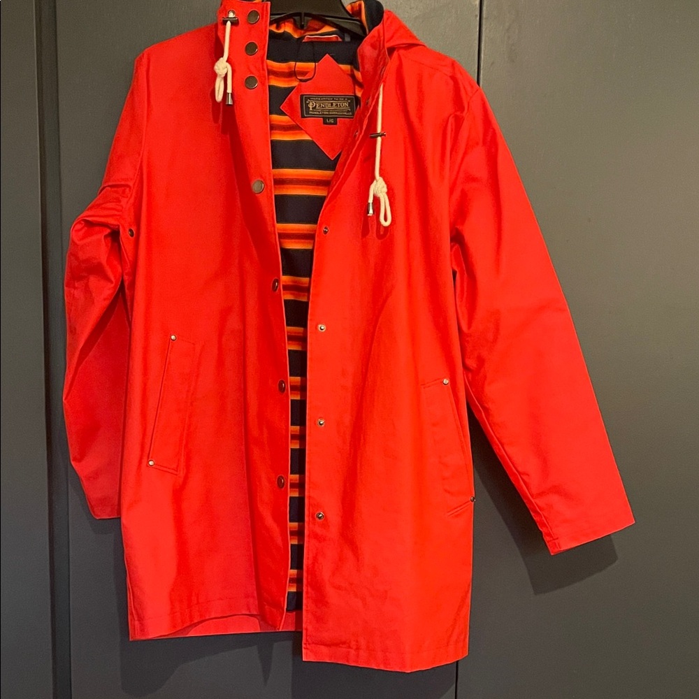 Pendleton Red Jacket With Striped Lining - image 1
